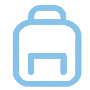 Portable backpack icon